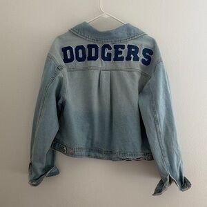 Dodgers Light Blue Denim Jean Jacket - Team Logo Back